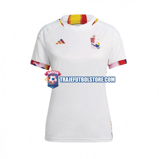Camiseta 2ª Bélgica Mujer Copa Mundial 2022 Manga Corta