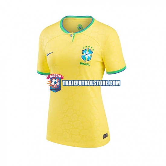 Camiseta 1ª Brasil Mujer Copa Mundial 2022 Manga Corta