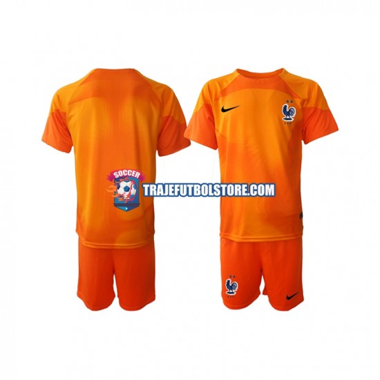 Camiseta 2ª Francia Portero Niño Copa Mundial 2022 Manga Corta
