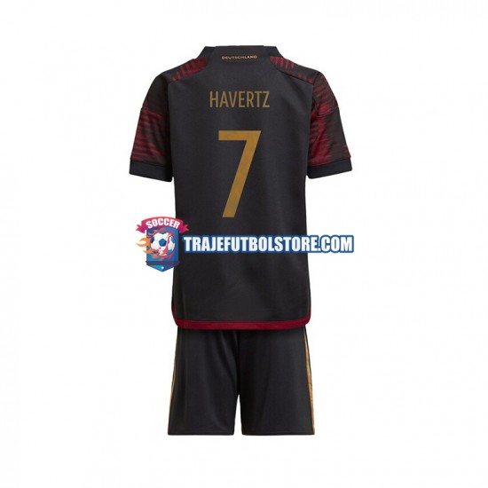 Camiseta 2ª Alemania Havertz 7 Niño Copa Mundial 2022 Manga Corta