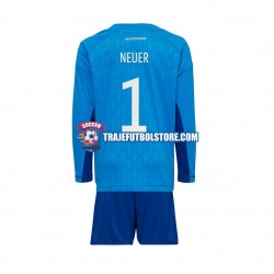 Camiseta 1ª Alemania Manuel Neuer 1 Portero Niño Copa Mundial 2022 ML