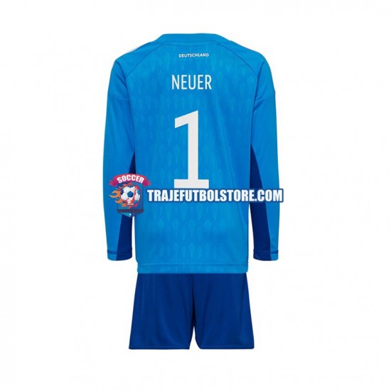 Camiseta 1ª Alemania Manuel Neuer 1 Portero Niño Copa Mundial 2022 ML