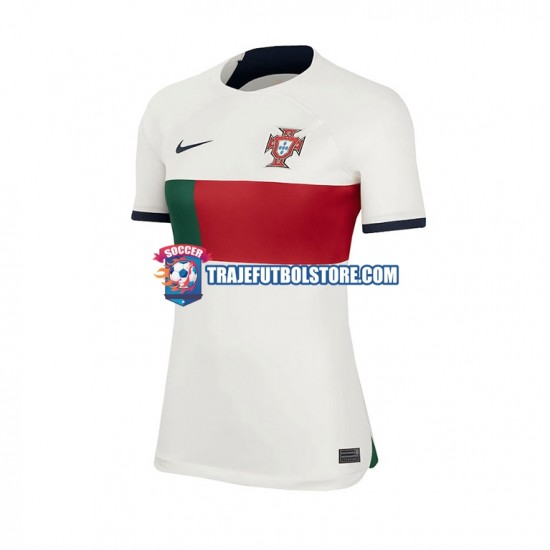 Camiseta 2ª Portugal Mujer Copa Mundial 2022 Manga Corta