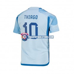 Camiseta 2ª España Thiago 10 Hombre Copa Mundial 2022 Manga Corta