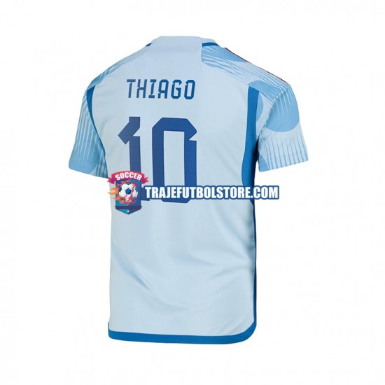 Camiseta 2ª España Thiago 10 Hombre Copa Mundial 2022 Manga Corta