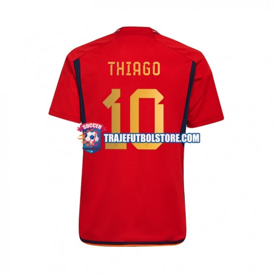 Camiseta 1ª España Thiago 10 Hombre Copa Mundial 2022 Manga Corta