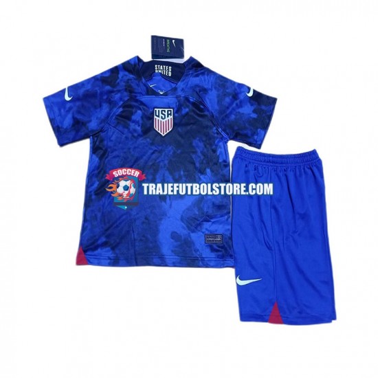 Camiseta 2ª Estados Unidos Niño Copa Mundial 2022 Manga Corta