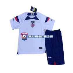 Camiseta 1ª Estados Unidos Niño Copa Mundial 2022 Manga Corta