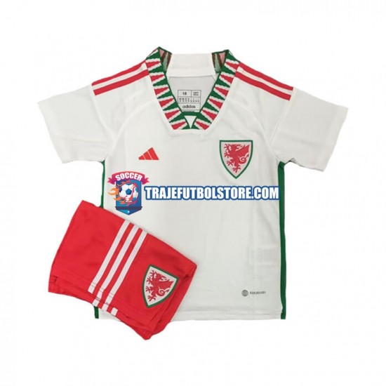 Camiseta 2ª Gales Niño Copa Mundial 2022 Manga Corta