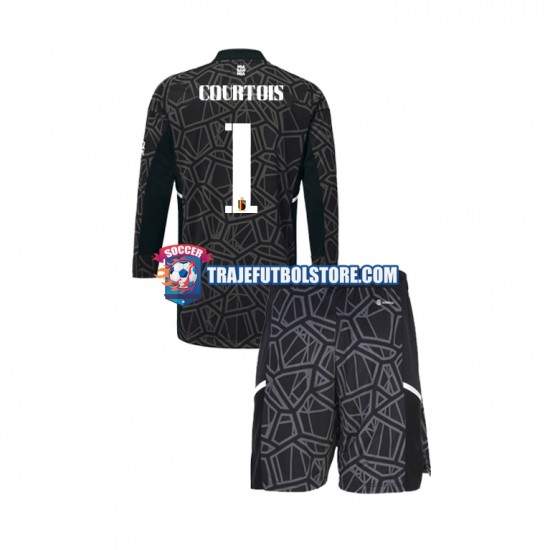 Camiseta 1ª Bélgica Courtois 1 Portero Niño Copa Mundial 2022 ML
