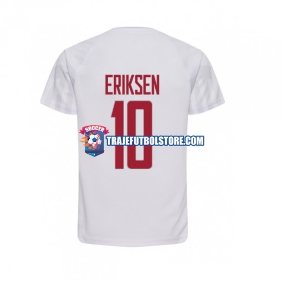 Camiseta 2ª Dinamarca Christian Eriksen 10 Hombre Copa Mundial 2022 Manga Corta