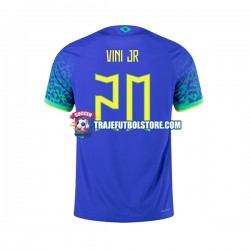 Camiseta 2ª Brasil Vinicius Junior 20 Hombre Copa Mundial 2022 Manga Corta