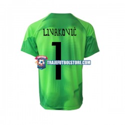 Camiseta 2ª Croacia Livakovic Portero Hombre Copa Mundial 2022 Manga Corta