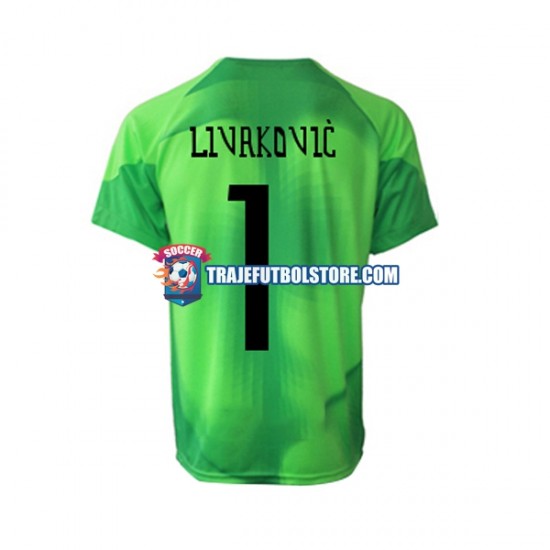 Camiseta 2ª Croacia Livakovic Portero Hombre Copa Mundial 2022 Manga Corta