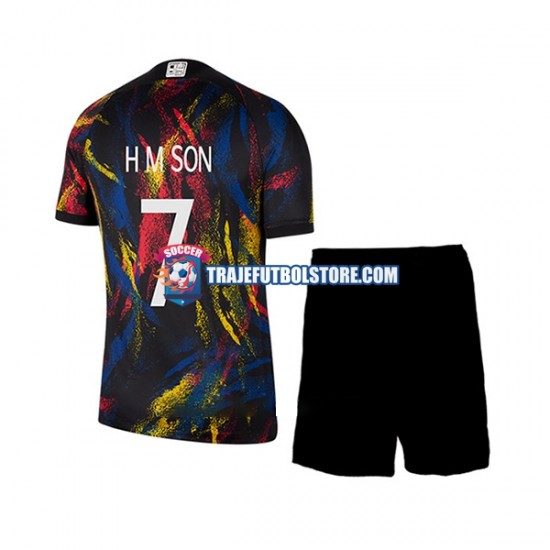 Camiseta 2ª Corea Del Sur Son Heung-min 7 Niño Copa Mundial 2022 Manga Corta