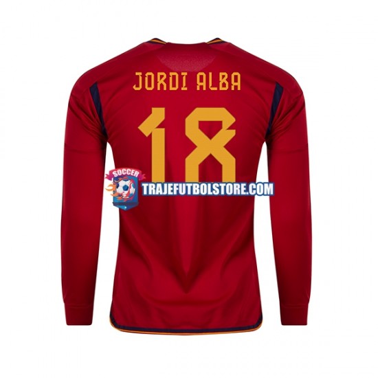 Camiseta 1ª España JORDI ALBA 18 Hombre Copa Mundial 2022 ML