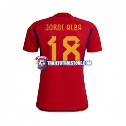 Camiseta 1ª España JORDI ALBA 18 Hombre Copa Mundial 2022 Manga Corta