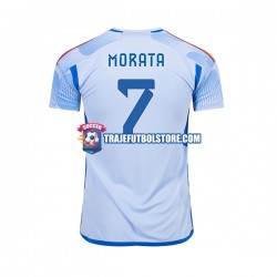 Camiseta 2ª España MORATA 7 Hombre Copa Mundial 2022 Manga Corta