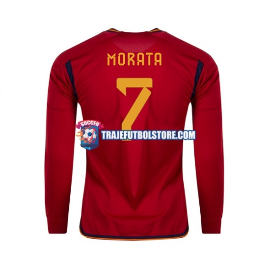 Camiseta 1ª España MORATA 7 Hombre Copa Mundial 2022 ML
