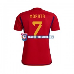 Camiseta 1ª España MORATA 7 Hombre Copa Mundial 2022 Manga Corta