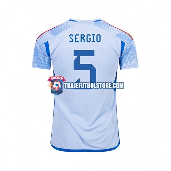 Camiseta 2ª España SERGIO BUSQUETS 5 Hombre Copa Mundial 2022 Manga Corta