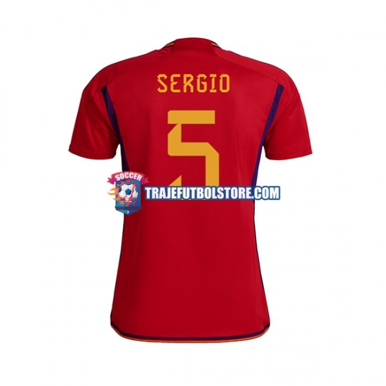 Camiseta 1ª España SERGIO BUSQUETS 5 Hombre Copa Mundial 2022 Manga Corta