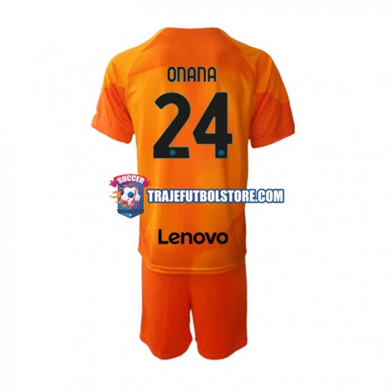 Camiseta 4ª Inter Milan Andre Onana 24 Portero Niño 2022-2023 Manga Corta