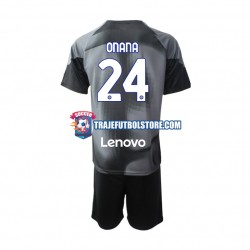 Camiseta 1ª Inter Milan Andre Onana 24 Portero Niño 2022-2023 Manga Corta