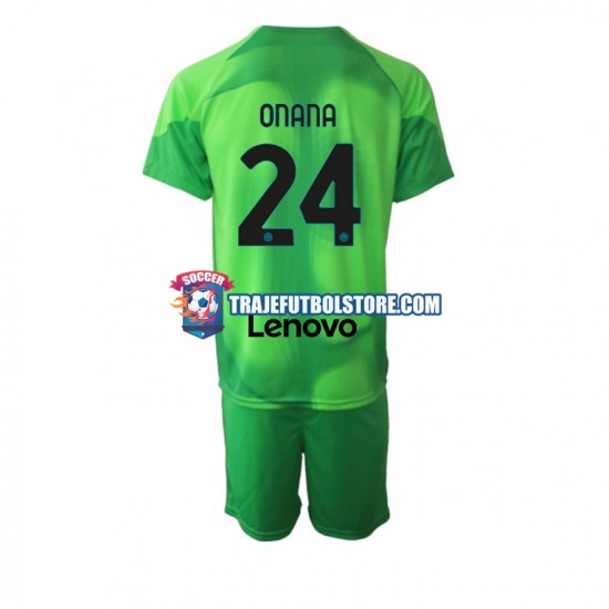 Camiseta 3ª Inter Milan Andre Onana 24 Portero Niño 2022-2023 Manga Corta