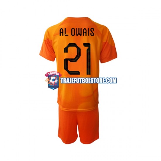 Camiseta 2ª Arabia Saudita Mohammed Al-Owais 21 Portero Niño Copa Mundial 2022 Manga Corta