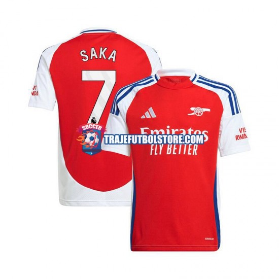 Camiseta 1ª Arsenal Bukayo Saka 7 Hombre 2024-2025 Manga Corta
