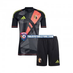 Camiseta 1ª Bélgica Portero Niño Euro 2024 Manga Corta