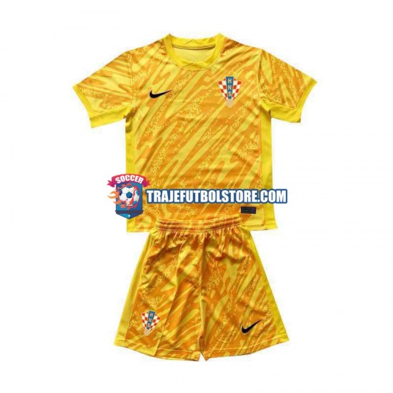 Camiseta 1ª Croacia Portero Niño Euro 2024 Manga Corta