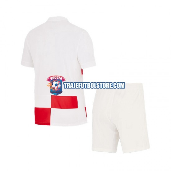 Camiseta 1ª Croacia Niño Euro 2024 Manga Corta