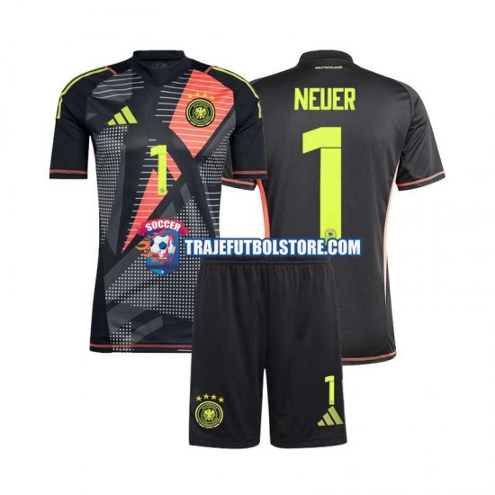 Camiseta 1ª Alemania Manuel Neuer 1 Portero Niño Euro 2024 Manga Corta