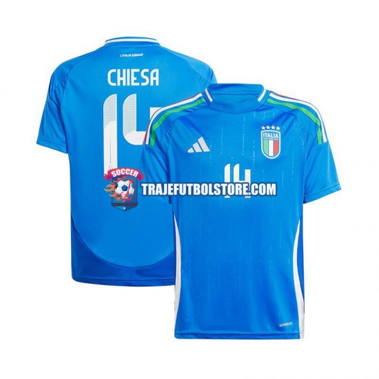 Camiseta 1ª Italia Chiesa 14 Hombre Euro 2024 Manga Corta