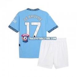 Camiseta 1ª Manchester City Kevin De Bruyne 17 Niño 2024-2025 Manga Corta