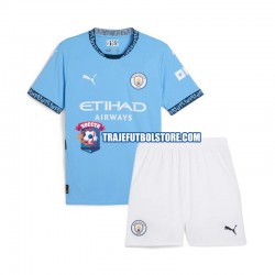 Camiseta 1ª Manchester City Niño 2024-2025 Manga Corta