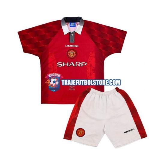 Camiseta 1ª Manchester United 1996 Retro Niño Manga Corta