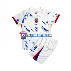 Camiseta 2ª Noruega Erling Haaland 9 Niño 2024 Manga Corta
