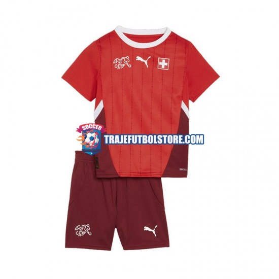 Camiseta 1ª Suiza Niño Euro 2024 Manga Corta